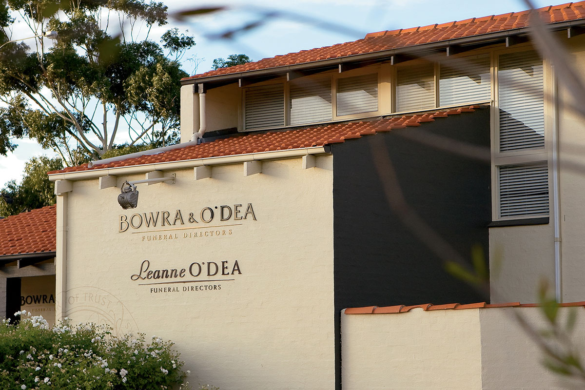 The front entrance of Bowra & O'Dea Cottesloe funeral directors location